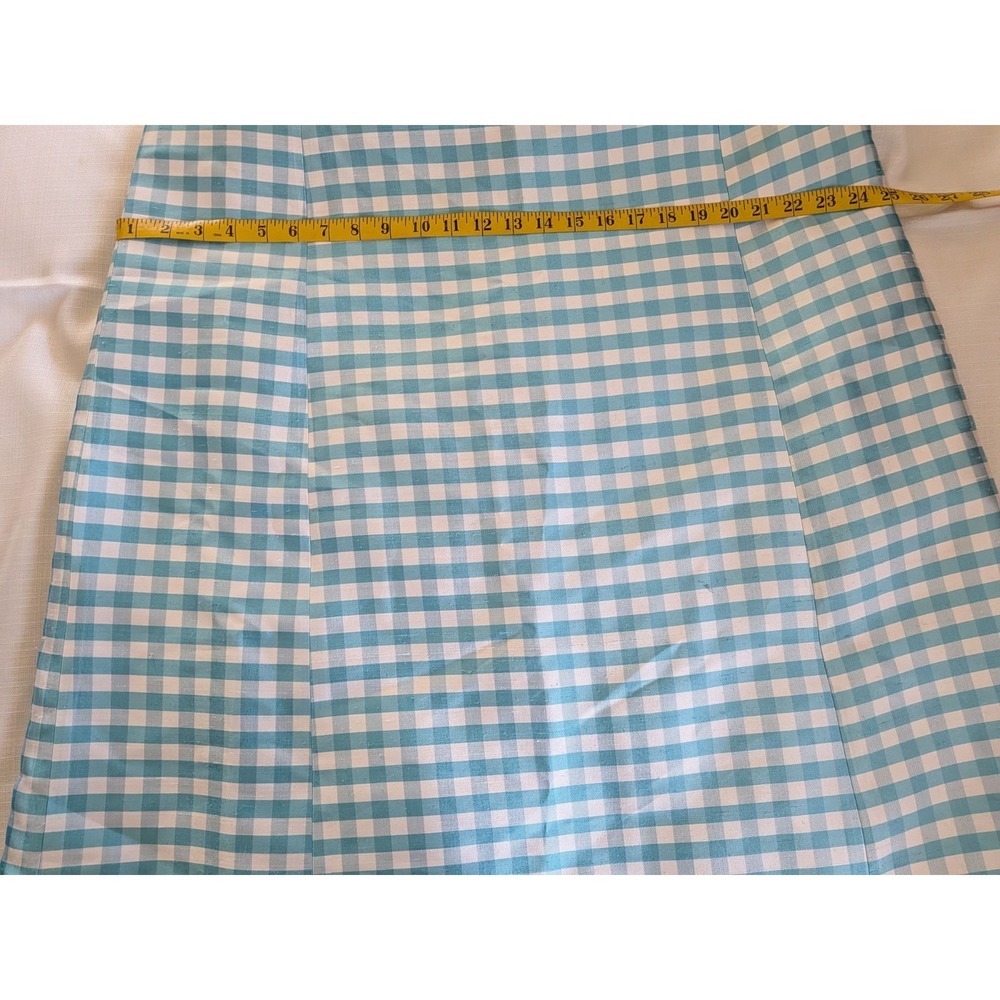 Ralph Lauren 100% Silk Blue Gingham Strapless Maxi Dress Sz 10 Quiet Luxury - Picture 6 of 11